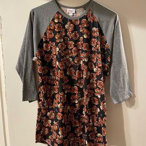 Flower half sleeve shirt